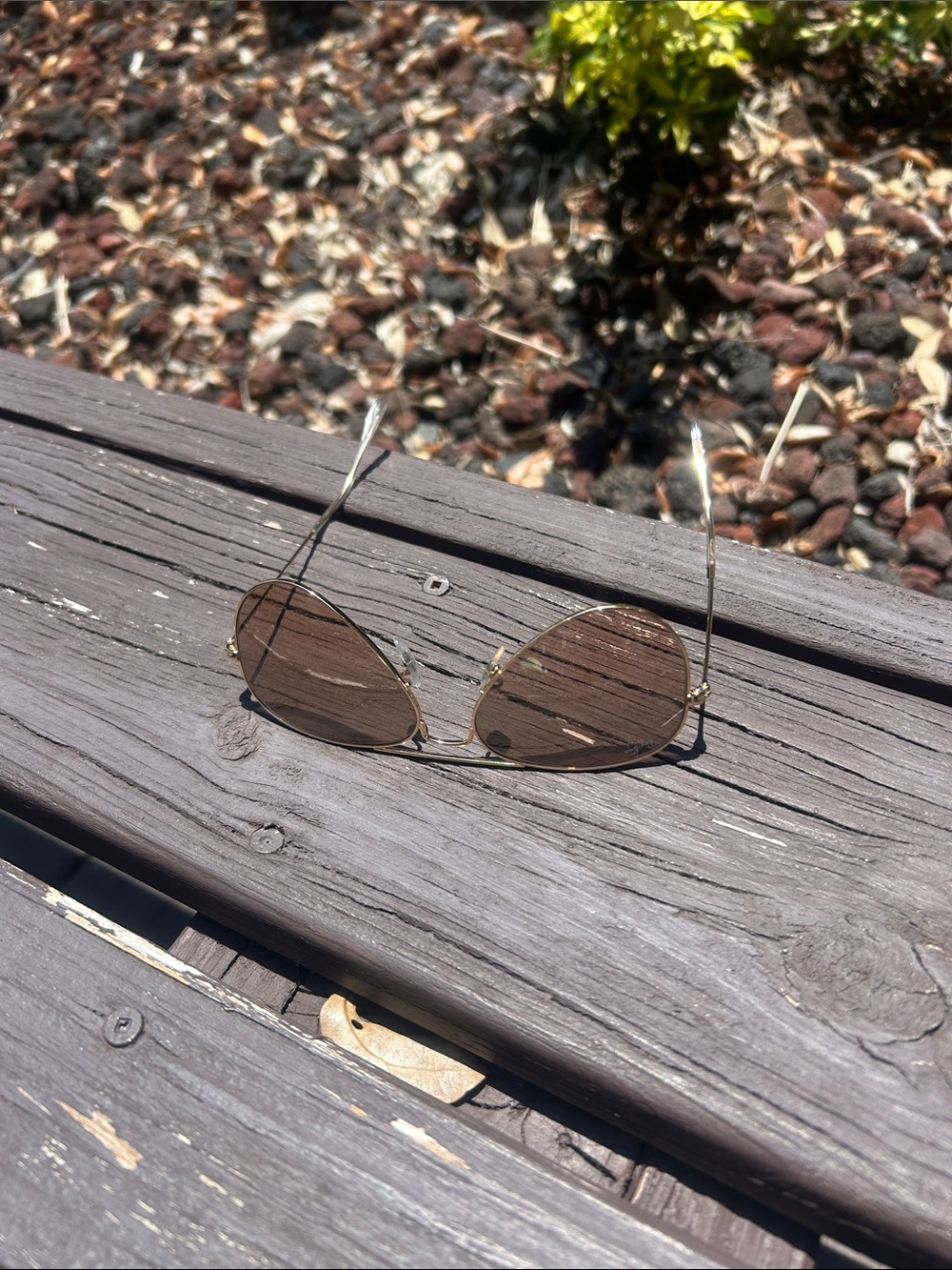 Ray-Ban Unisex Gold Aviator Pilot Sunglasses with Brown/pink Gradient - Picture 7 of 8